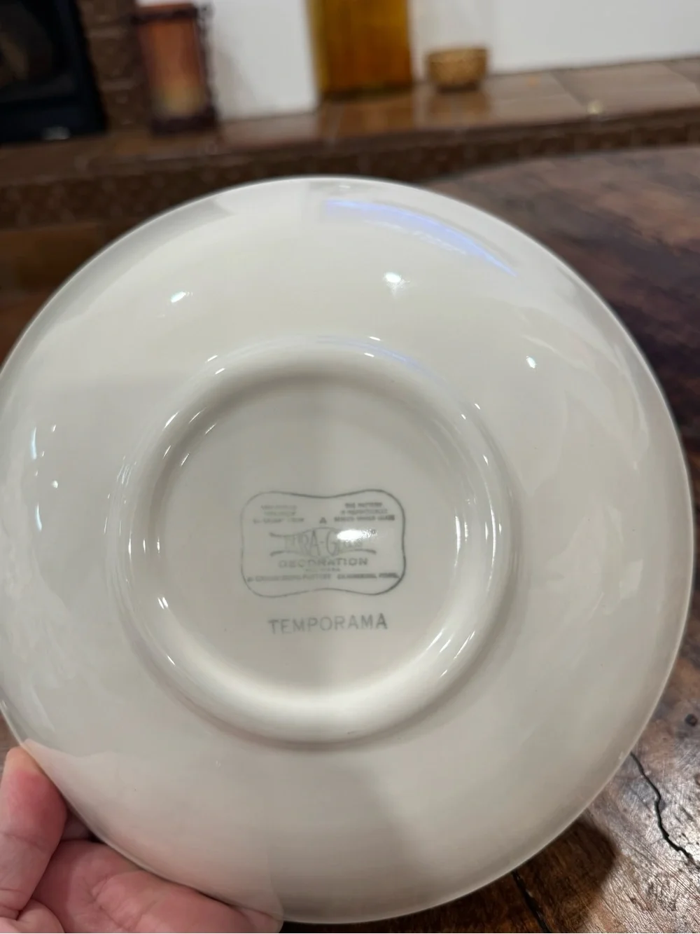 Canonsburg “Temporama”  pottery Serving Bowl with Turquoise
